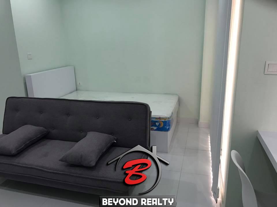 condo with swimming pool, apartment in Phnom Penh, condo for rent, apartment for rent, seating area, working desk, bedroom, sofa