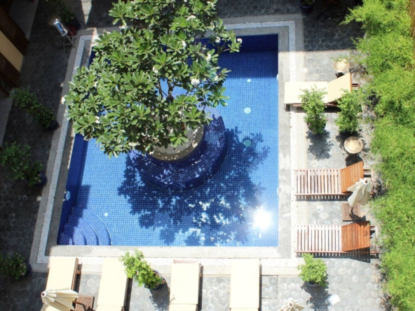 swimming pool of the boutique hotel for rent in BKK1 in Phnom Penh Cambodia