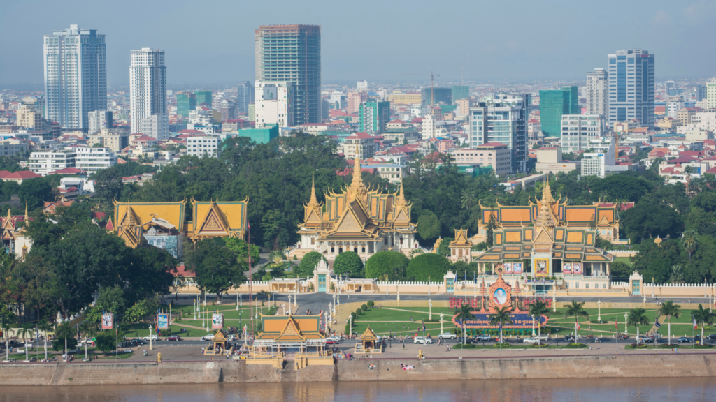 Phnom Penh aerial photo of high-rise buildings