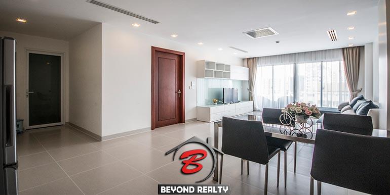 the living room of the 1-bedroom luxury serviced apartment at BKK1 in Phnom Penh Cambodia