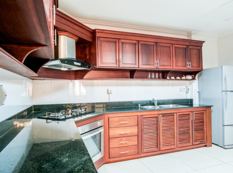 the kitchen of the 1-bedroom luxury serviced apartment for rent in BKK1 Phnom Penh Cambodia