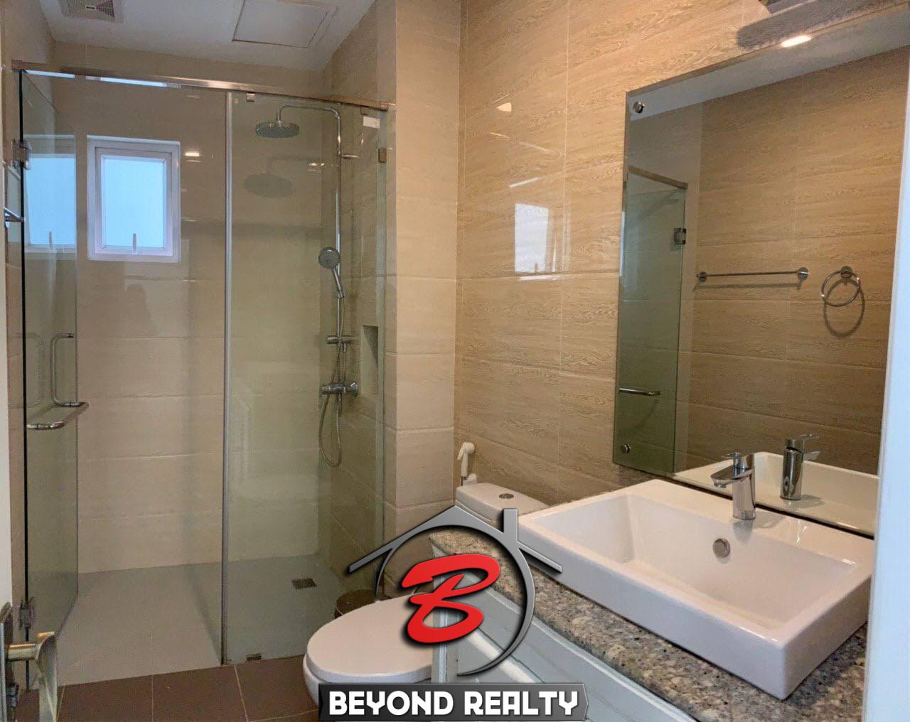 the bathroom fo the the living room of the 1br serviced apartment for rent in Boeung Trabek in Chamkar Mon Phnom Penh Cambodia