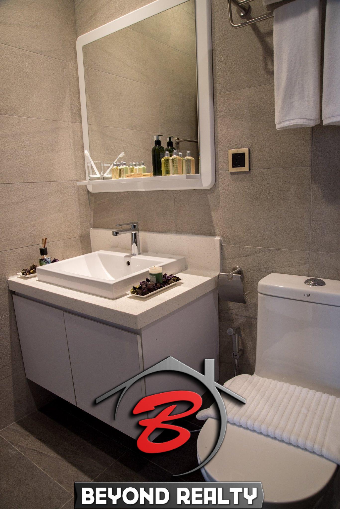 a bathroom of the luxury serviced apartment for rent in BKK1 in Phnom Penh Cambodia