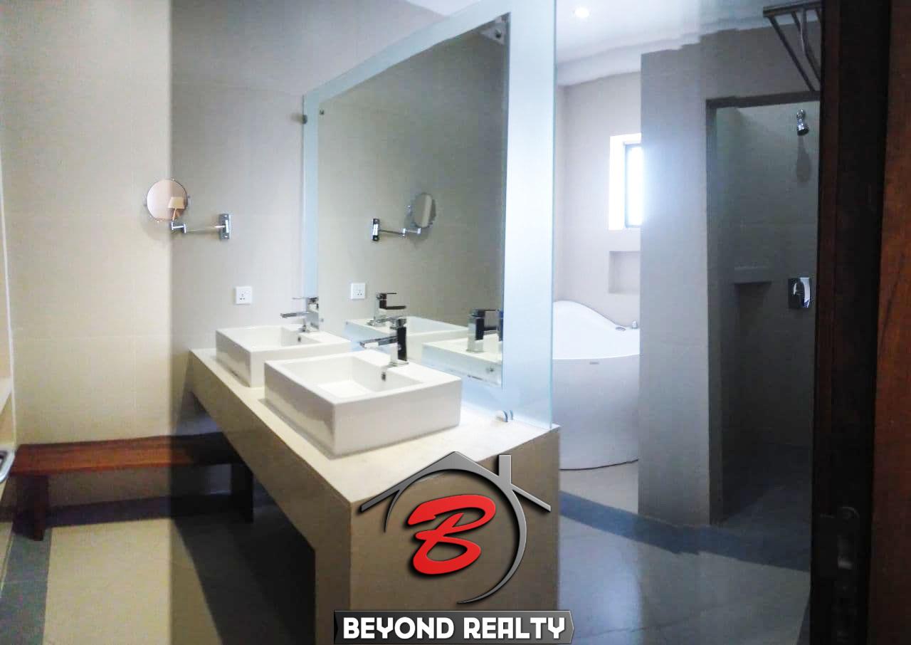 the bathroom of the 2-bedroom luxury serviced apartment for rent in BKK1 in Phnom Penh Cambodia