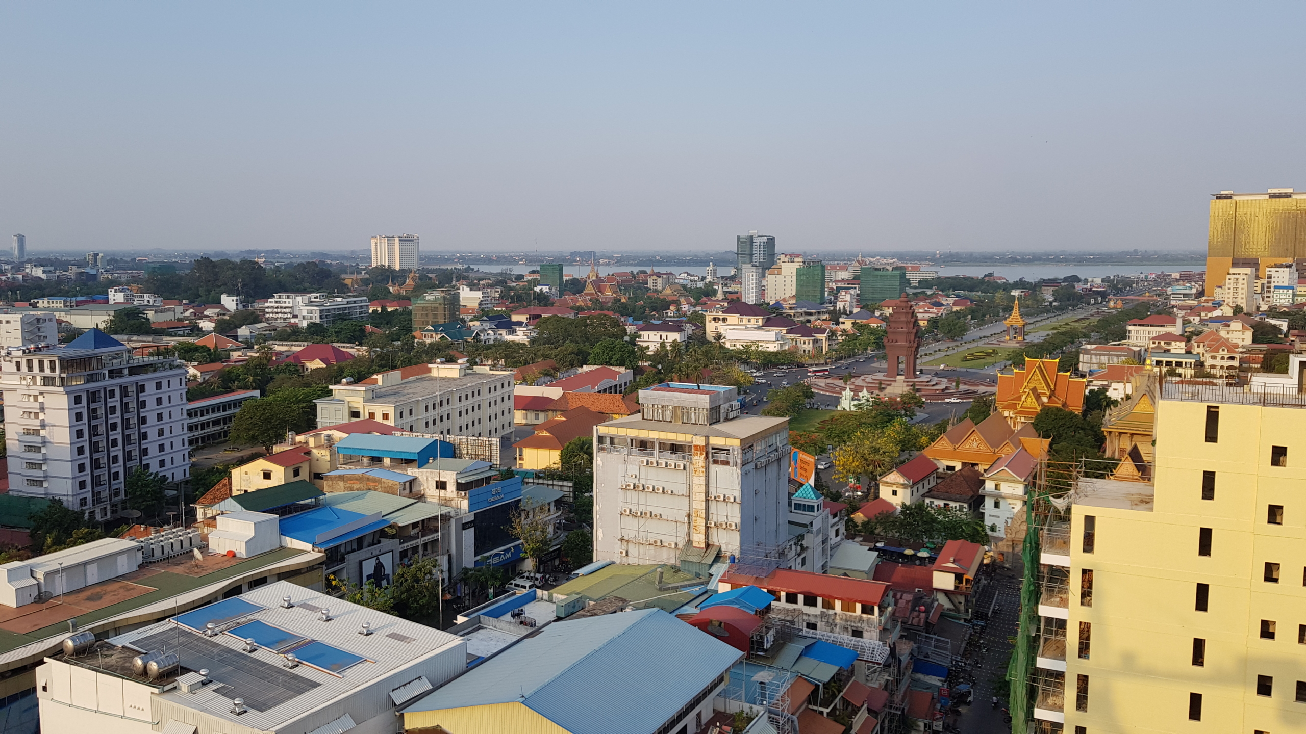 a view from the serviced apartment for rent in BKK1 in Phnom Penh