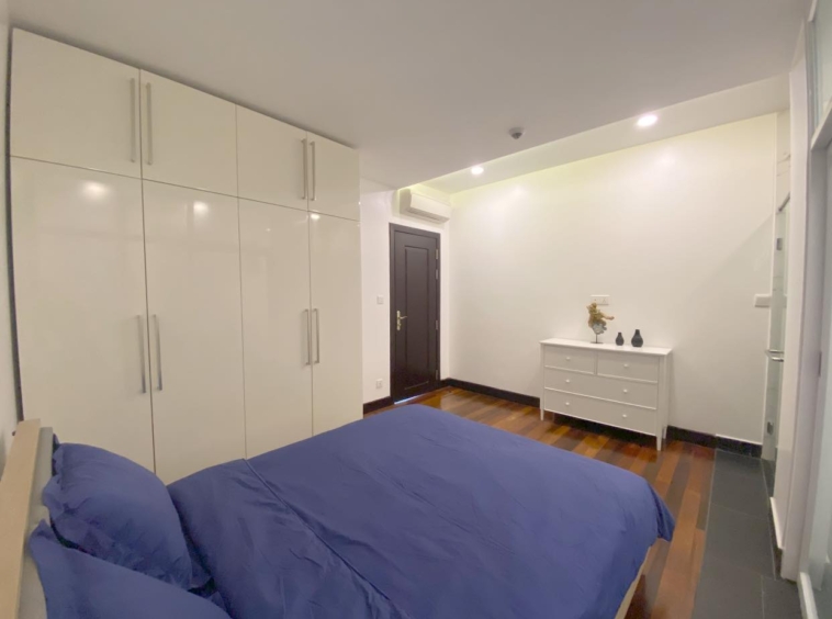 a bedroom of the luxury serviced condo for rent in Sangkat Srah Chak in Daun Penh in Phnom Penh Cambodia