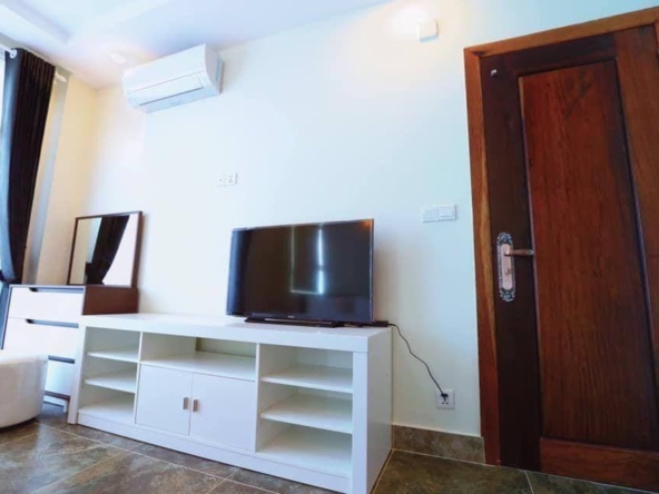 the living room of the 2br serviced apartment for rent in Boeung Trabek in Chamkar Mon Phnom Penh Cambodia