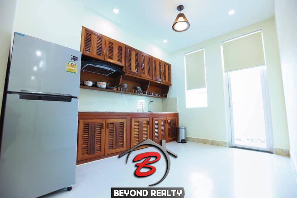the kitchen of the 2br serviced apartment for rent in Boeung Trabek in Chamkar Mon Phnom Penh Cambodia