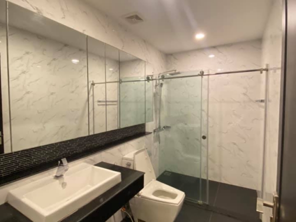 a bathroom of the 2br spacious luxury serviced condo for rent in Sangkat Srah Chak in Daun Penh in Phnom Penh Cambodia