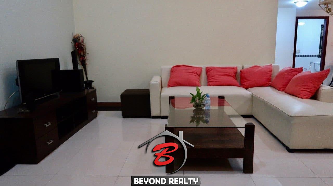 the living room of the serviced apartment for rent near Wat Phnom in Daun penh in Phnom Penh Cambodia