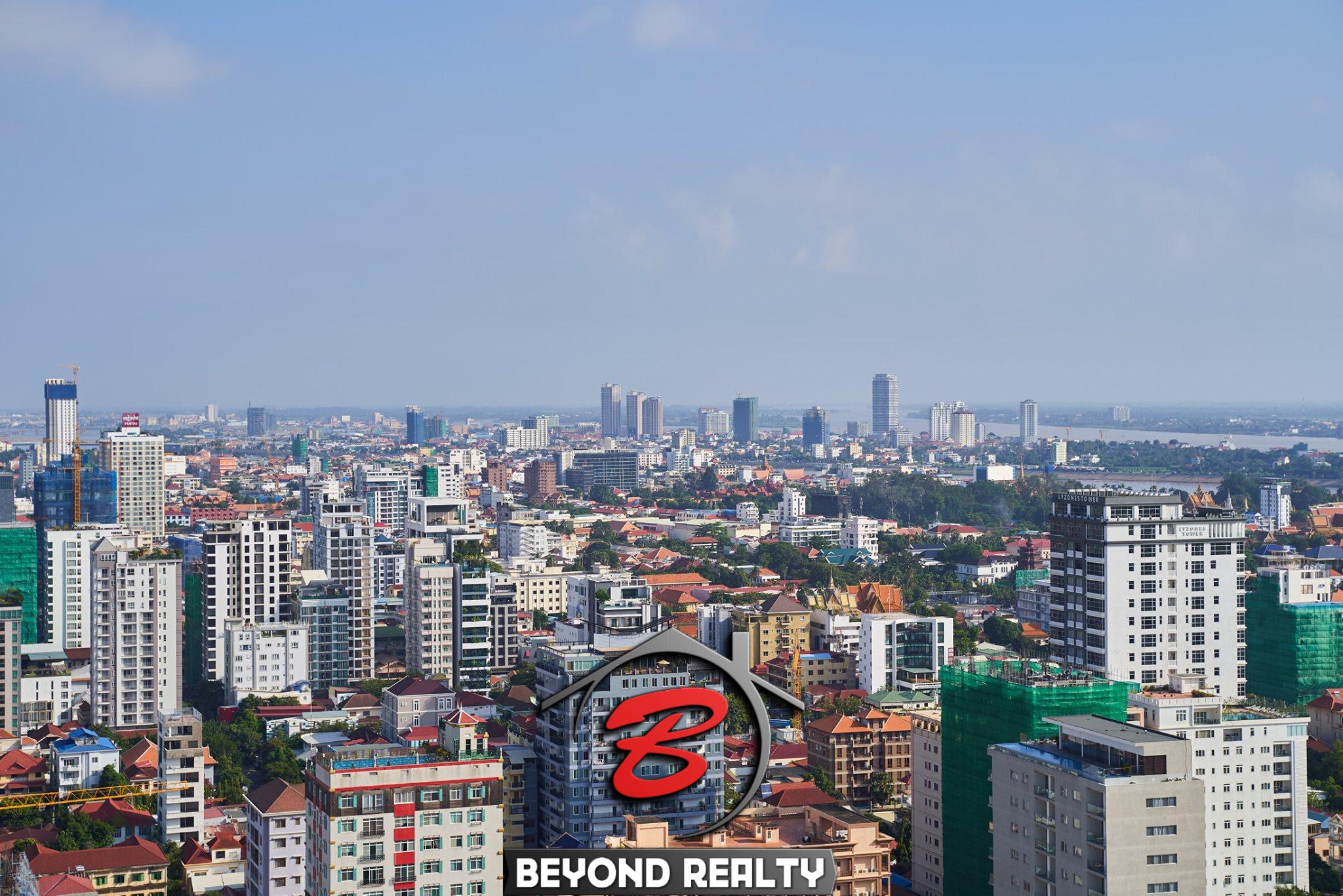 a view from the luxury serviced apartment for rent in BKK1 in Phnom Penh Cambodia