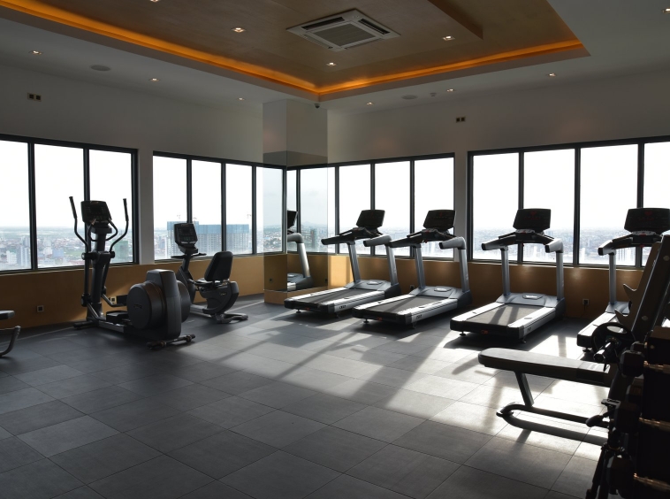 the gym of the luxury serviced apartment for rent in BKK1 in Phnom Penh Cambodia