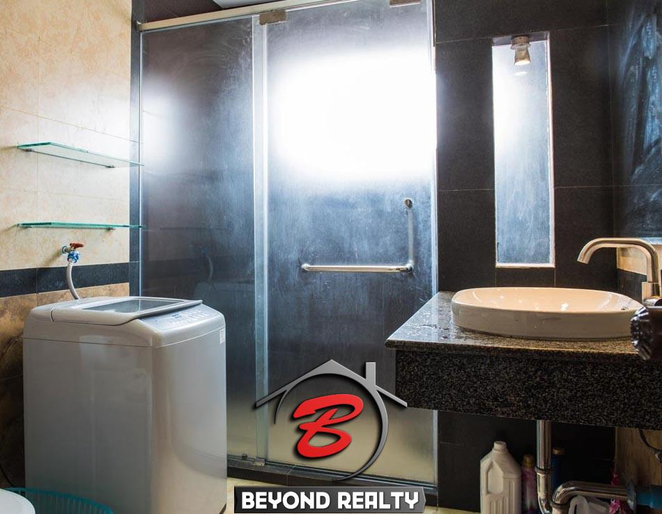 a bathroom of the 2-bedroom spacious luxury serviced apartment for rent in BKK1 in Phnom Penh Cambodia