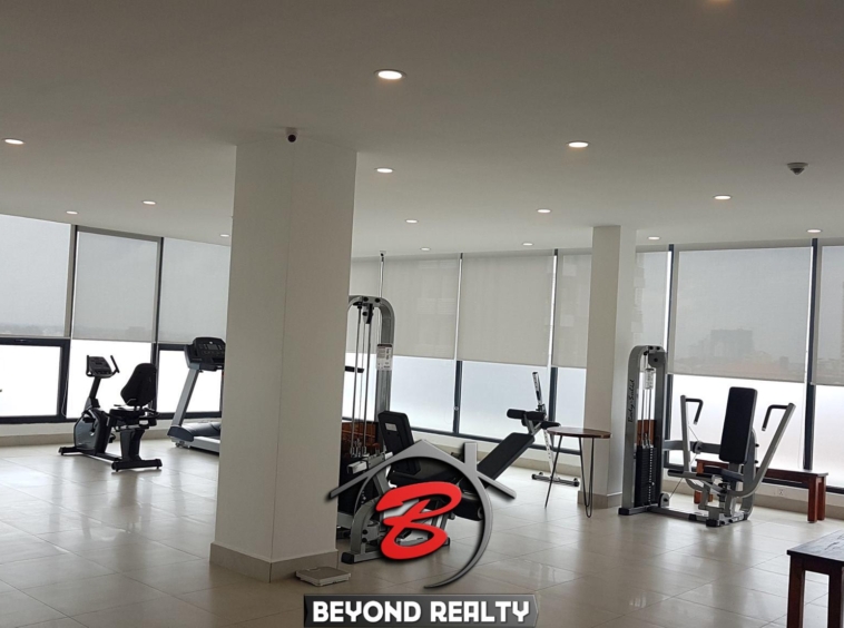 the gym of the luxury serviced condo in Sangkat Srah Chak in Phnom Penh Cambodia