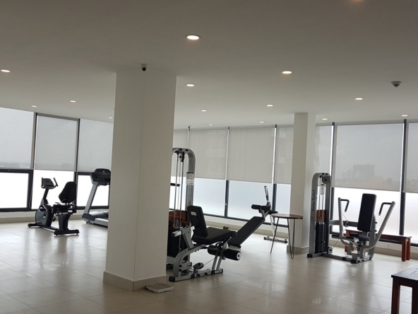 the gym of the luxury serviced condo in Sangkat Srah Chak in Phnom Penh Cambodia