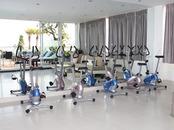 the gym of the luxury serviced apartment at BKK1 in Phnom Penh Cambodia