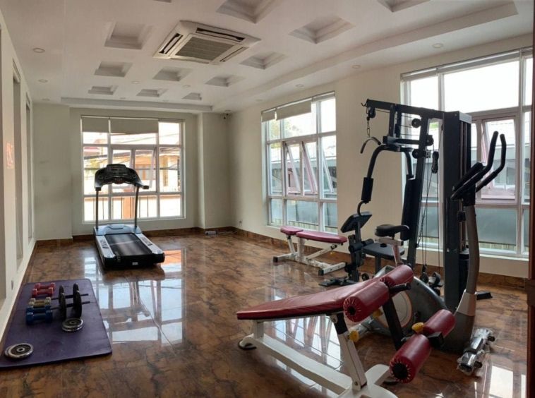 the gym of the serviced apartment for rent in Boeung Trabek in Chamkar Mon Phnom Penh Cambodia