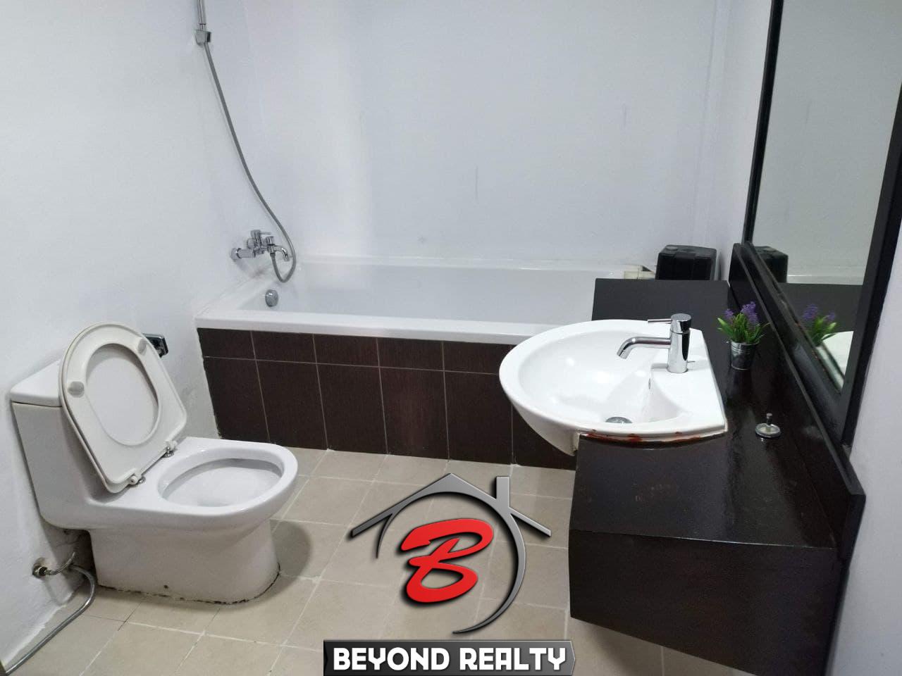 a bathroom of the serviced apartment for rent in BKK1 Phnom Penh Cambodia