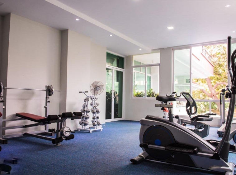 the gym of the serviced apartment for rent in BKK1 in Phnom Penh Cambodia