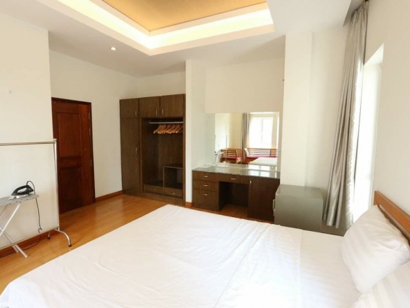 the bedroom of the the luxurious serviced apartment for rent in BKK1 in Phnom Penh Cambodia