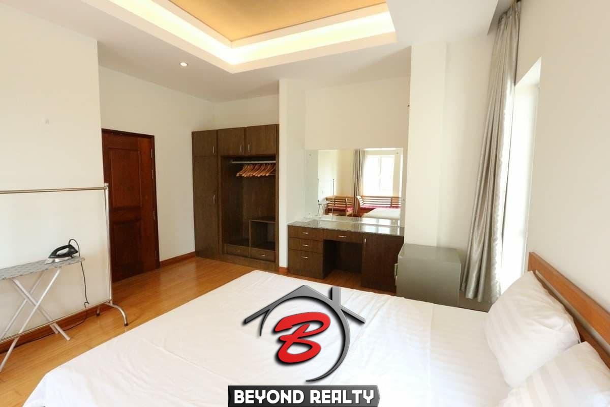 the bedroom of the the luxurious serviced apartment for rent in BKK1 in Phnom Penh Cambodia