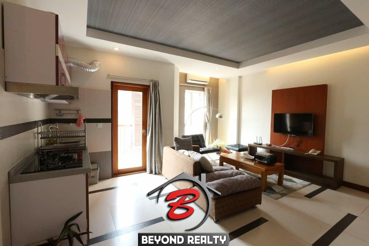 the living room of the luxurious serviced apartment for rent in BKK1 in Phnom Penh Cambodia