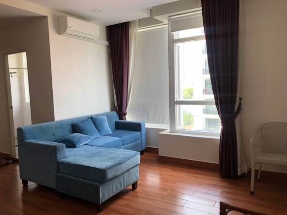 the living room of the 1br apartment for rent in Tonle Bassac Phnom Penh Cambodia