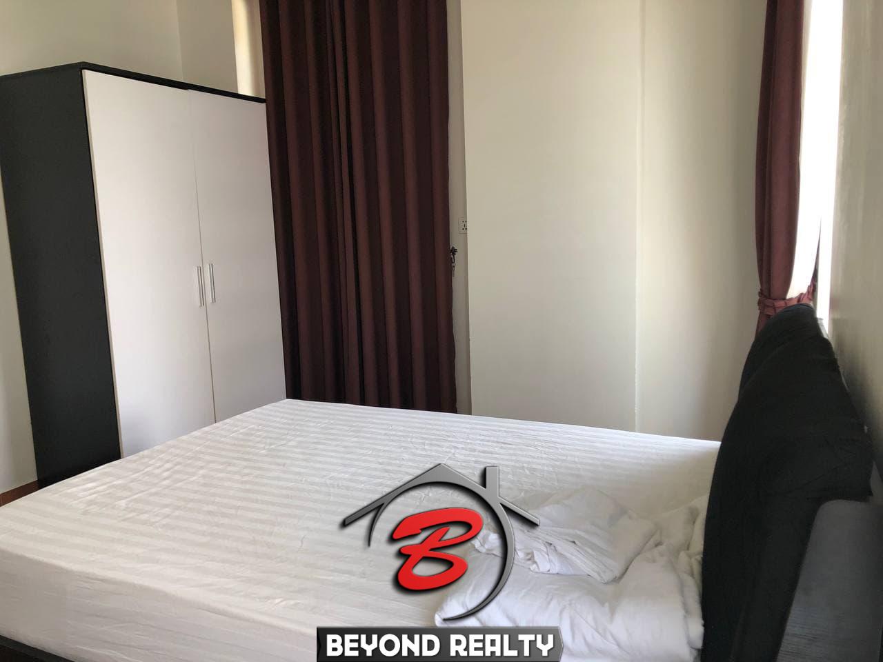 the bedroom of the 1br apartment for rent in Tonle Bassac Phnom Penh Cambodia