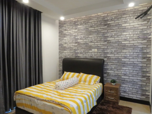 the bedroom of the 1br condo for sale in Toul Tom Poung Russian Market Phnom Penh