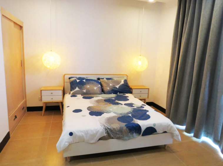 the bedroom of the 1br flat for rent in Toul Tom Poung Russian Market Phnom Penh Cambodia