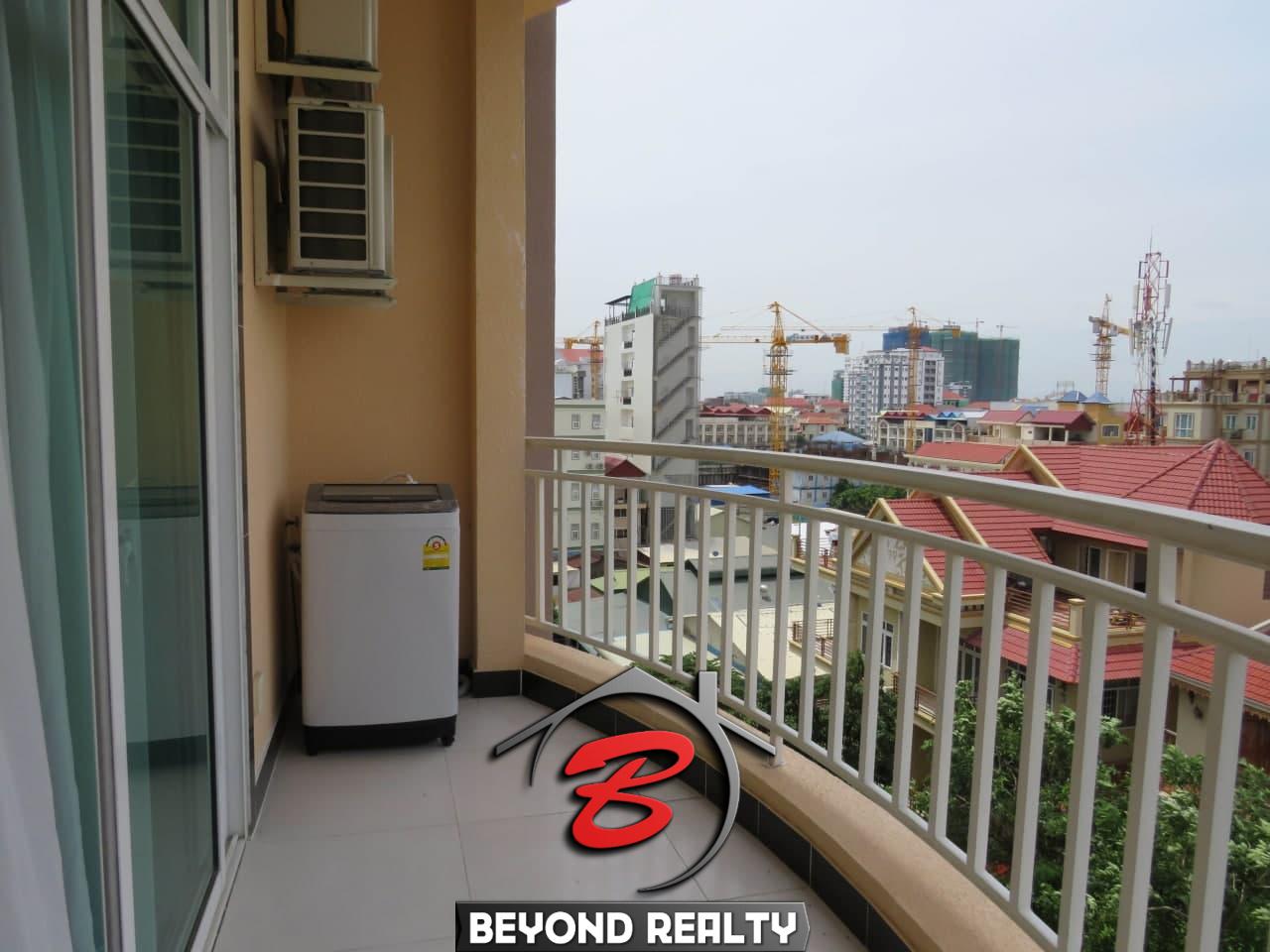 the balcony of the 1br flat for rent in Toul Tom Poung Russian Market Phnom Penh Cambodia