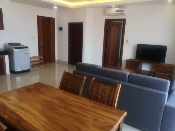 the living room of the 1br serviced apartment for rent in Toul Tom Poung Phnom Penh Cambodia