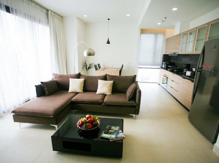 the living room of the 1br condo for sale at Aura Condominium in Daun Penh Phnom Penh