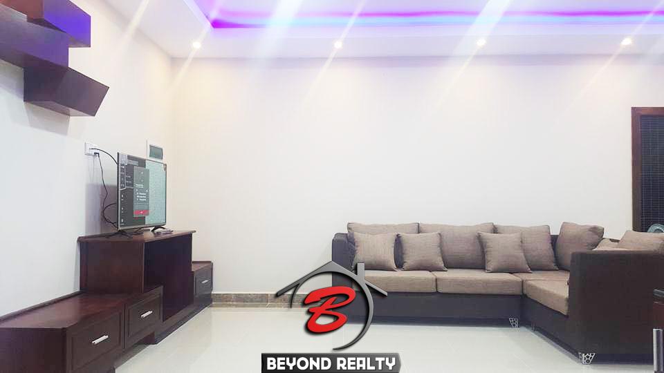 the living room of the 2br cozy serviced flat for rent in BKK3 Phnom Penh Cambodia