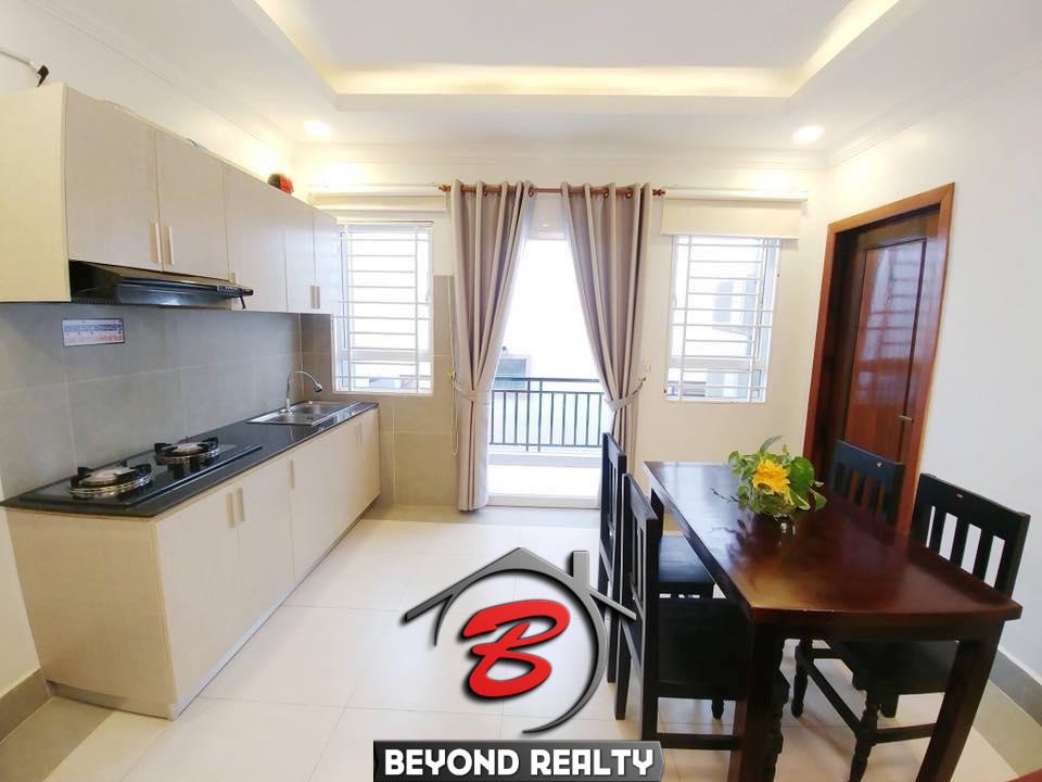 the kitchen of the 2br flat for rent in Toul Svay Prey near Toul Tom Poung and BKK3 in Phnom Penh Cambodia