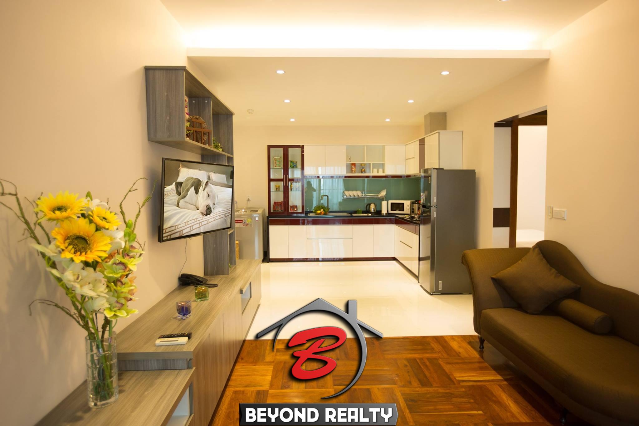 the living room of the 2br luxury apartment for rent in Bkk1 Phnom Penh Cambodia