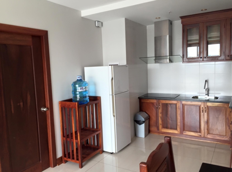the kitchen of the 2br serviced apartment for rent in BKK3 in Phnom Penh Cambodia