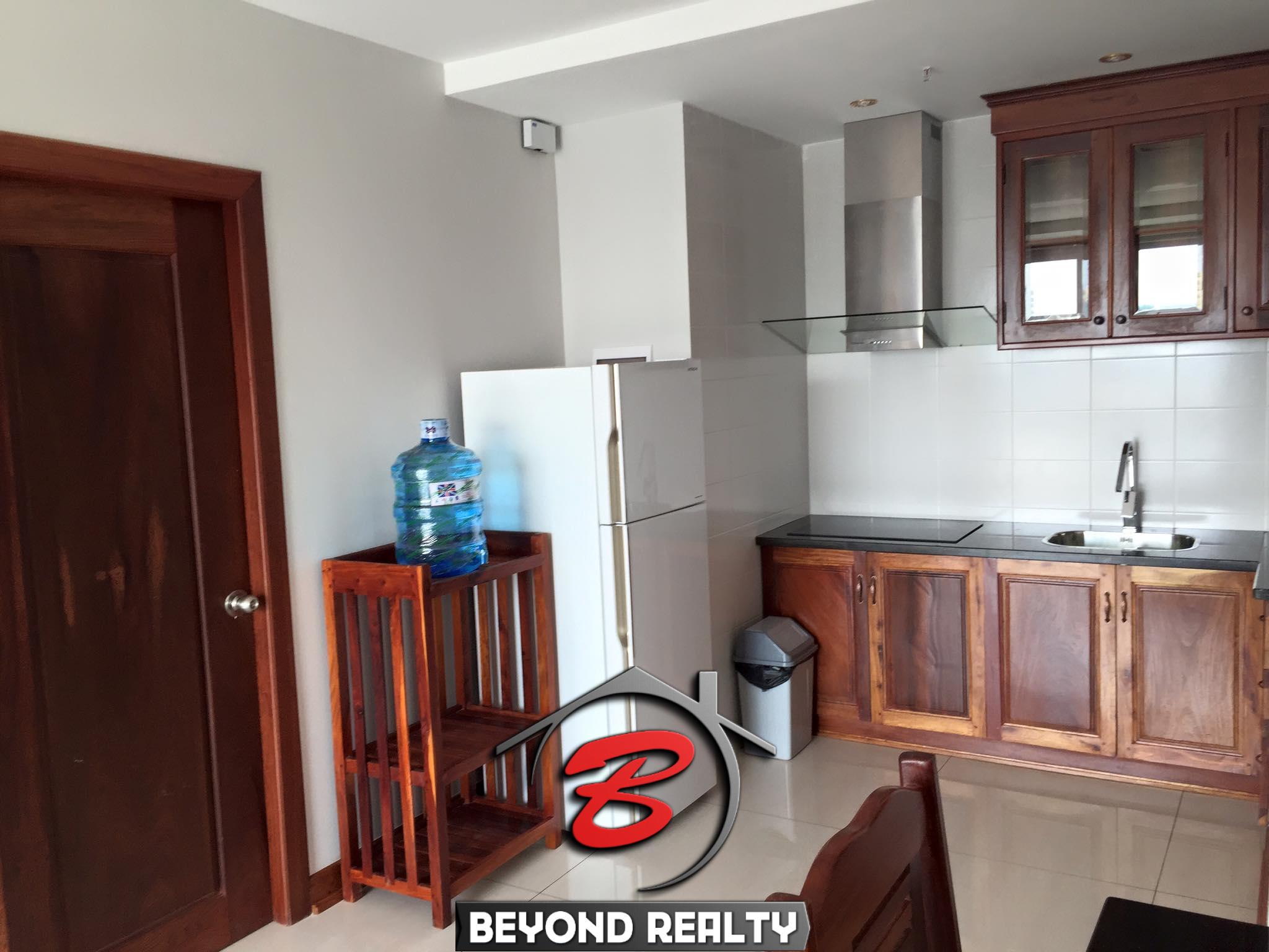the kitchen of the 2br serviced apartment for rent in BKK3 in Phnom Penh Cambodia