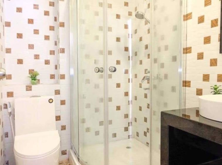 a bathroom of the 2br serviced apartment for rent in BKK3 in Phnom Penh Cambodia