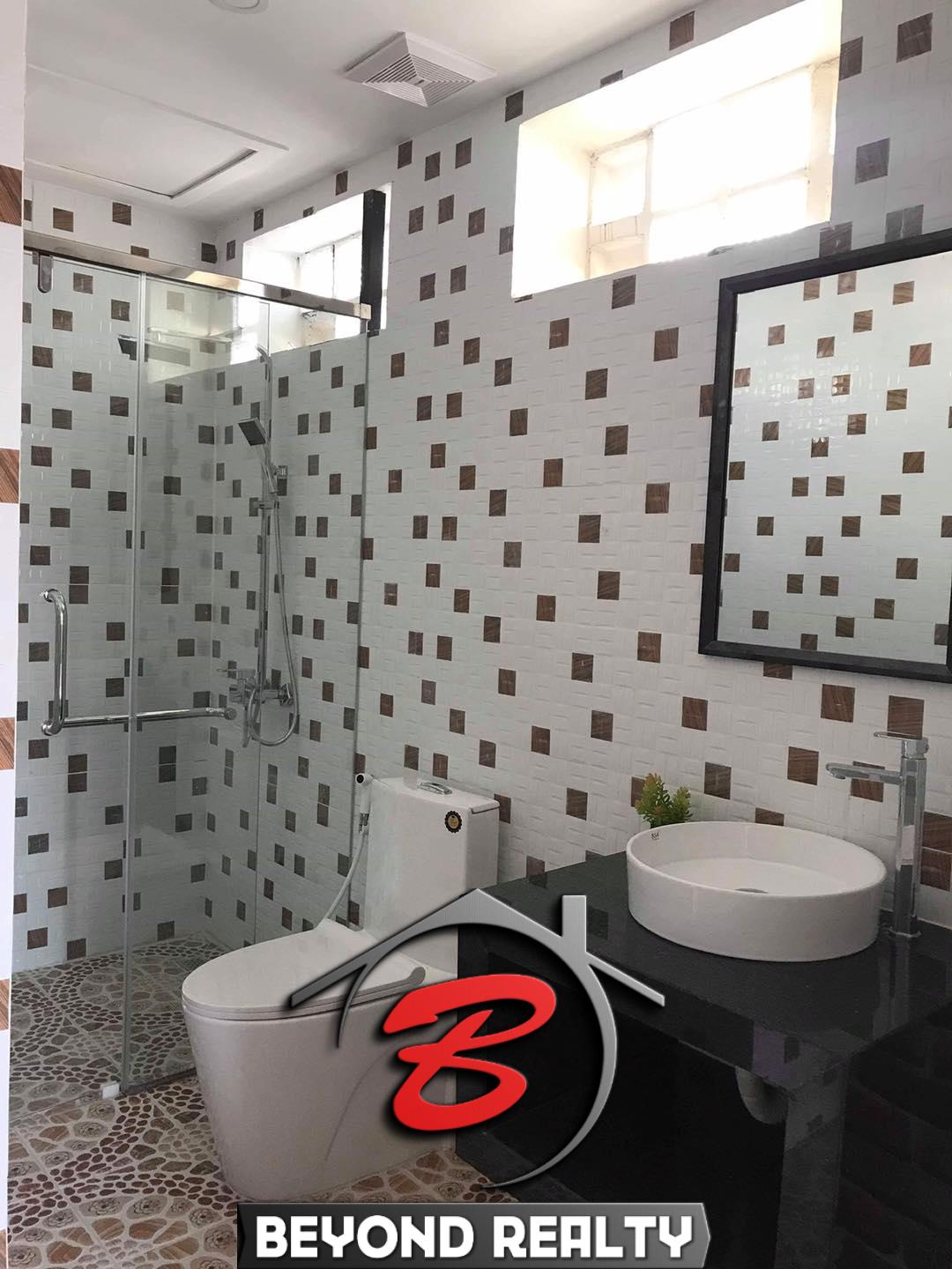 a bathroom fo the 2br serviced apartment for rent in BKK3 in Phnom Penh Cambodia