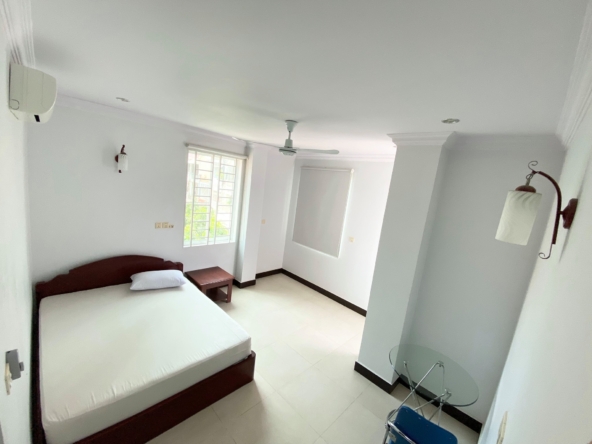 a bedroom of the 2br serviced apartment for rent in Sangkat Toul Tom Poung in Phnom Penh Cambodia