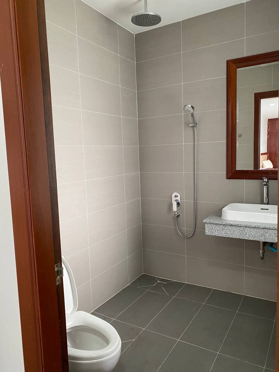 a bathroom of the 2br serviced apartment for rent in Tonle Bassac Phnom Penh Cambodia