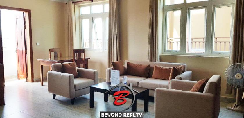 the living room of the 2br serviced apartment for rent in Toul Tom Poung Russian Market Phnom Penh Cambodia