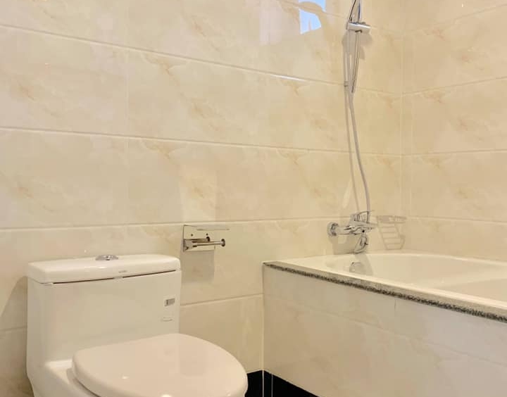 the bathroom of the 2br serviced apartment for rent in Toul Tom Poung near Mao Tse Boulevard in Phnom Penh Cambodia