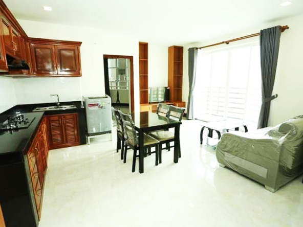the living room of the 2br serviced rental flat in BKK2 Phnom Penh
