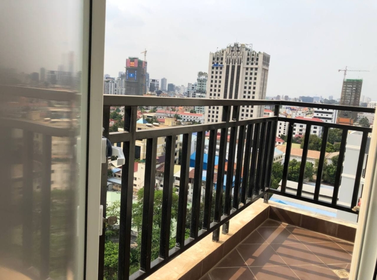 a balcony of the 3-bedroom penthouse serviced apartment for rent in Tonle Bassac Phnom Penh Cambodia