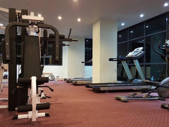 the gym of the cozy serviced apartment for rent in BKK3 Phnom Penh Cambodia