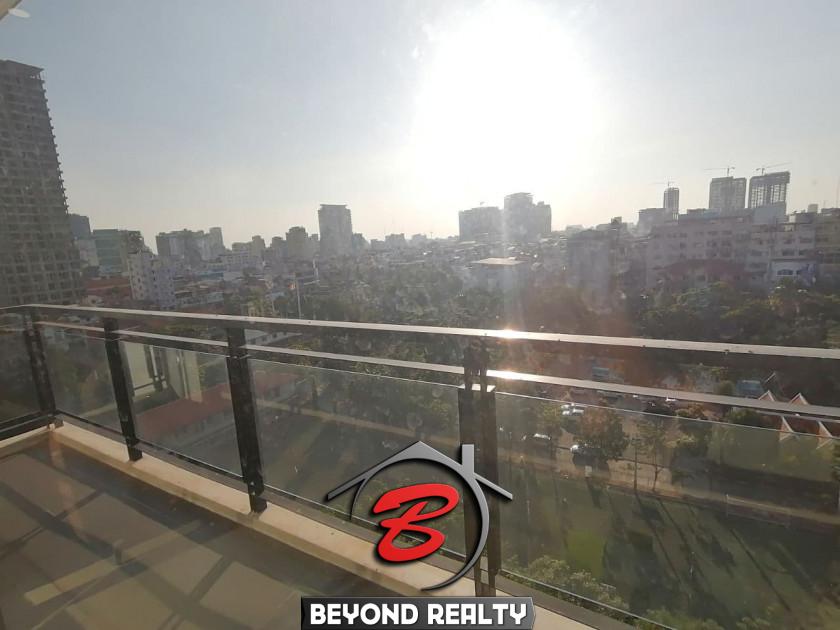 the balcony of the 1br condo unit at Aura Condominium condo unit for sale (resale) in Daun Penh Phnom Penh riverside