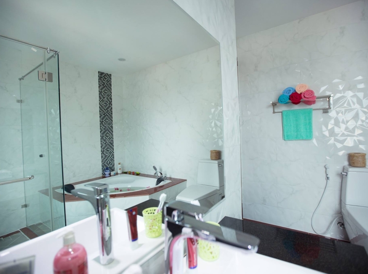 a bathroom of the luxury penthouse for rent in BKK1 Phnom Penh Cambodia