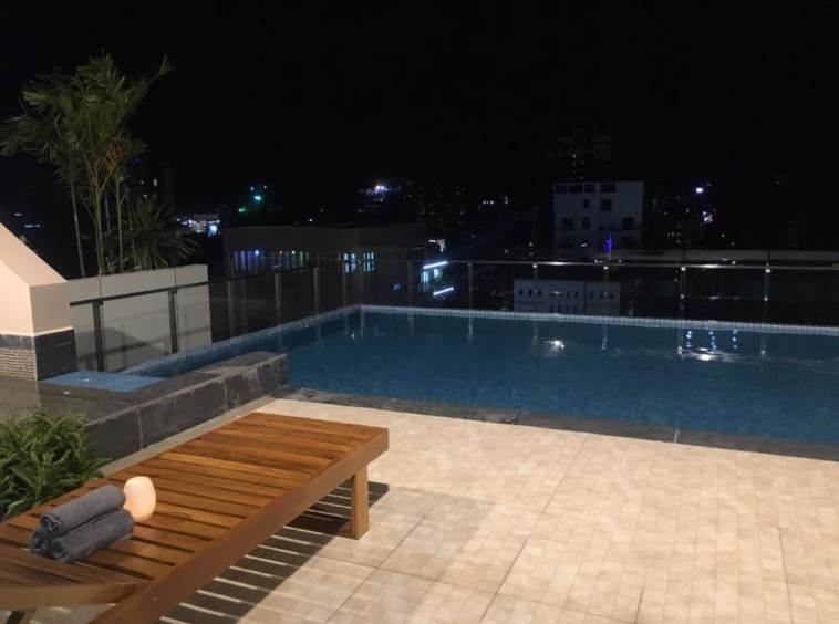 the swimming pool of the serviced apartment for rent in BKK1 in Phnom Penh Cambodia